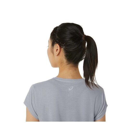NWT Asics WOMEN'S HEATHER VNECK TOP in Piedmont Grey Heather - Size Large - Picture 7 of 8